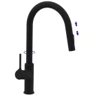 Mosogató csaptelep, Invena Farsala mosogató csaptelep, fekete BZ-40-U04-S