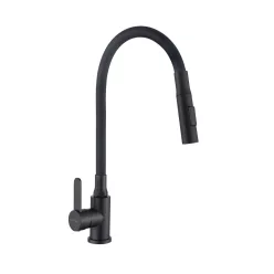   Mosogató csaptelep, Invena Dalis Slim 2F mosogató csaptelep, fekete BZ-64-004-L
