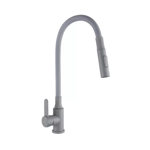 Mosogató csaptelep, Invena Dalis Slim 2F mosogató csaptelep, szürke BZ-64-005-L