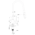 Mosogató csaptelep, Invena Dalis Slim 2F mosogató csaptelep, szürke BZ-64-005-L