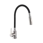 Mosogató csaptelep, Invena Dalis Slim 2F mosogató csaptelep, fekete/inox BZ-64-043-L
