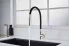 Mosogató csaptelep, Invena Dalis Slim 2F mosogató csaptelep, fekete/inox BZ-64-043-L