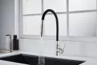 Mosogató csaptelep, Invena Dalis Slim 2F mosogató csaptelep, fekete/inox BZ-64-043-L