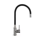 Mosogató csaptelep, Invena Silva mosogató csaptelep, inox/fekete BZ-86-043-L