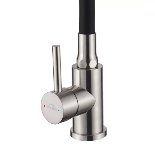 Mosogató csaptelep, Invena Silva mosogató csaptelep, inox/fekete BZ-86-043-L