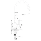 Mosogató csaptelep, Invena Silva mosogató csaptelep, inox/fekete BZ-86-043-L