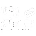 Kád, Invena Astri kád 150x75 cm, balos AN-03-15L-F