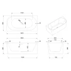 Kád, Invena Astri kád 160x80 cm, balos AN-03-16L-F