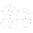 Kád, Invena Astri kád 160x80 cm, jobbos AN-03-16P-F