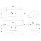 Kád, Invena Astri kád 170x80 cm, balos AN-03-17L-F