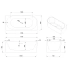 Kád, Invena Astri kád 170x80 cm, jobbos AN-03-17P-F