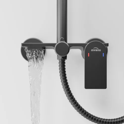 Zuhanyszett, Invena Rikia zuhanyszett zuhany csapteleppel, fekete AU-24-B04-G