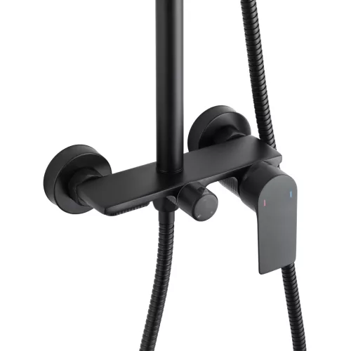 Zuhanyszett, Invena Rikia zuhanyszett zuhany csapteleppel, fekete AU-24-B04-G