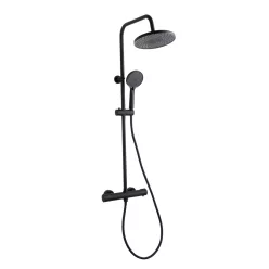   Zuhanyszett, Invena Volos zuhanyszett termosztátos csapteleppel, fekete AU-37-T04-V