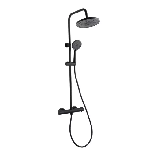 Zuhanyszett, Invena Volos zuhanyszett termosztátos csapteleppel, fekete AU-37-T04-V