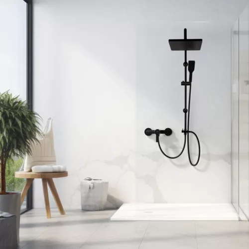 Zuhanyszett, Invena Amfisa zuhanyszett csaptelep nélkül, fekete AU-39-004-K