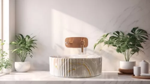 Falba süllyesztett csaptelep, Invena Glamour mosdó csaptelep, réz BP-02-U14-V