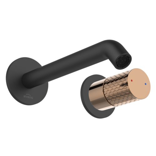 Falba süllyesztett csaptelep, Invena Moonlight mosdó csaptelep, fekete/rózsaarany BP-77-U14-V