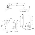 Falba süllyesztett csaptelep, Invena Paros zuhanyrendszer, króm BS-09-001-L