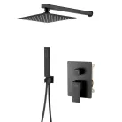 Falba süllyesztett csaptelep, Invena Paros zuhanyrendszer, fekete BS-09-004-L