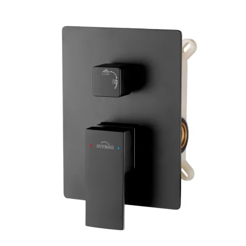 Falba süllyesztett csaptelep, Invena Paros zuhanyrendszer, fekete BS-09-004-L