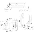 Falba süllyesztett csaptelep, Invena Paros zuhanyrendszer, fekete BS-09-004-L