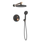 Falba süllyesztett csaptelep, Invena Moonlight zuhanyrendszer, fekete/rózsaarany BS-77-014-V