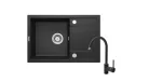 Mosogatótálca, Deante Corio 1 medencés gránit mosogató csapteleppel, grafit ZRCA2113