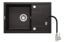 Mosogatótálca, Deante Corio 1 medencés gránit mosogató csapteleppel, grafit ZRCP2113