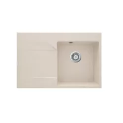   Mosogatótálca, Deante Evora 1 medencés gránit mosogató csepegtetővel, balos, bézs ZQJ_511L
