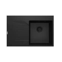   Mosogatótálca, Deante Evora 1 medencés gránit mosogató csepegtetővel, balos,grafit metál ZQJ_G11L
