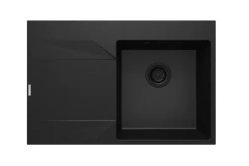 Mosogatótálca, Deante Evora 1 medencés gránit mosogató csepegtetővel, balos,grafit metál ZQJ_G11L