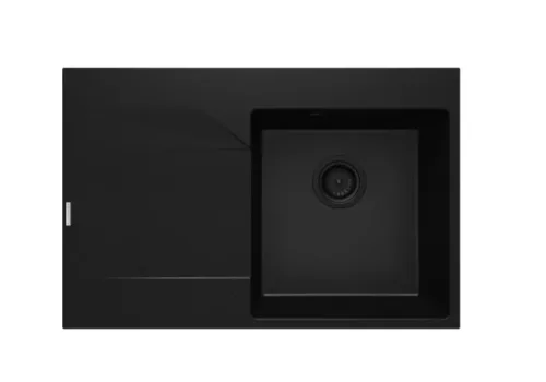 Mosogatótálca, Deante Evora 1 medencés gránit mosogató csepegtetővel, balos, fekete ZQJ_N11L