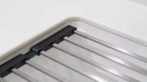 Mosogatótálca, Deante Momi 1 medencés gránit mosogató csepegtetővel, alabástrom ZKM_A11B