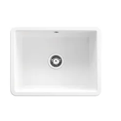   Mosogatótálca, Deante Lumi 1 medencés kerámia mosogató 55,7x43 cm, fehér ZCU_610C