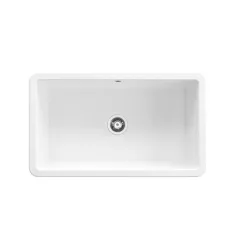   Mosogatótálca, Deante Lumi 1 medencés kerámia mosogató 81x48 cm, fehér ZCU_610D