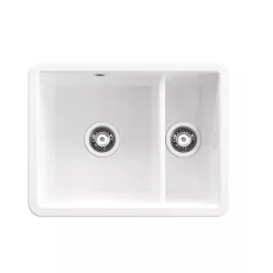   Mosogatótálca, Deante Lumi 1,5 medencés kerámia mosogató, fehér ZCU_6503