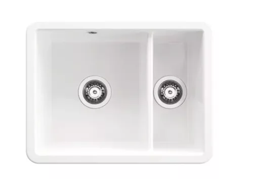 Mosogatótálca, Deante Lumi 1,5 medencés kerámia mosogató, fehér ZCU_6503