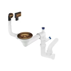   Mosogató szifon, Deante Space-Saver szifon 1 medencés mosogatóhoz szálcsiszolt bronz ZXY_C949