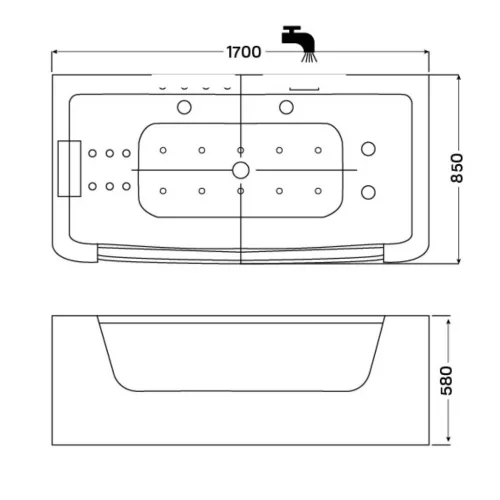 Kád, Wellis Rhone kádtest 170x85 cm WK00214