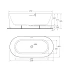 Kád, Wellis Pireas kád, fényes fehér 170x80 WK00217