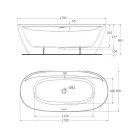 Kád, Wellis Katerini kád, matt fehér 170x80 WK00220
