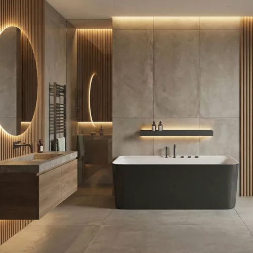 Kád, Wellis Arta kád, 170x80 matt fekete WK00230