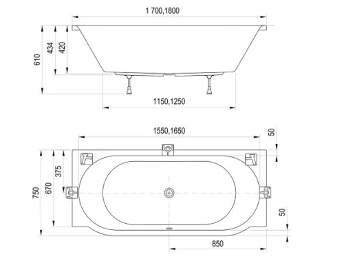 Kád, Ravak ARC 180x75 kád CE51000000