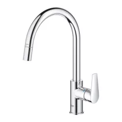   Mosogató csaptelep, Grohe BauEdge mosogató csaptelep, kihúzható fejjel, króm 30536000