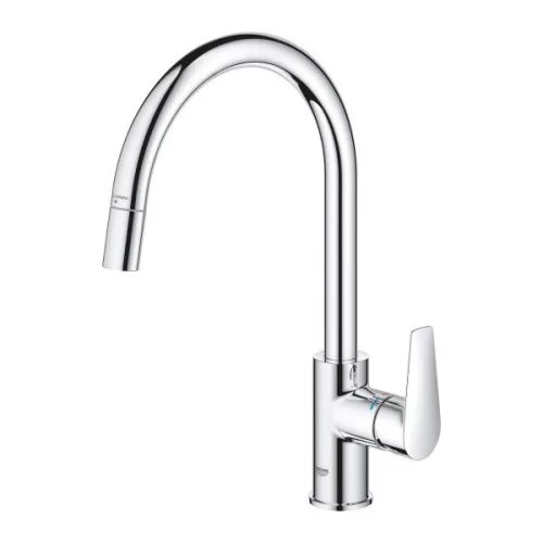Mosogató csaptelep, Grohe BauEdge mosogató csaptelep, kihúzható fejjel, króm 30536000