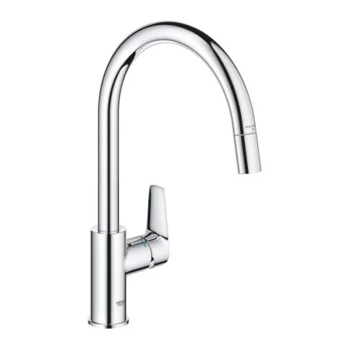 Mosogató csaptelep, Grohe BauEdge mosogató csaptelep, kihúzható fejjel, króm 30536000