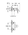 Zuhany csaptelep, Grohe Euroeco zuhany csaptelep, króm 32740001