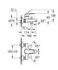 Kádtöltő csaptelep, Grohe Euroeco kádtöltő csaptelep, króm 32743001