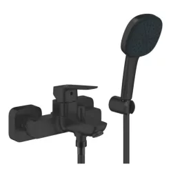   Kádtöltő csaptelep, Grohe Cubeo kádtöltő zuhanyszettel, fekete 1018142430